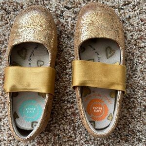 Gold Kids Shoes with Strap